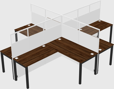 Shared l-shaped cubicles
