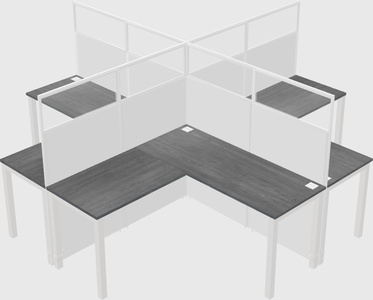 Shared l-shaped cubicles