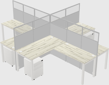 Shared l-shaped cubicles