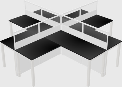 Shared l-shaped cubicles
