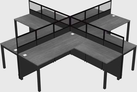 Shared l-shaped cubicles