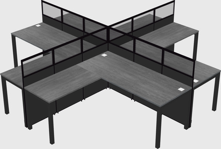 Shared l-shaped cubicles