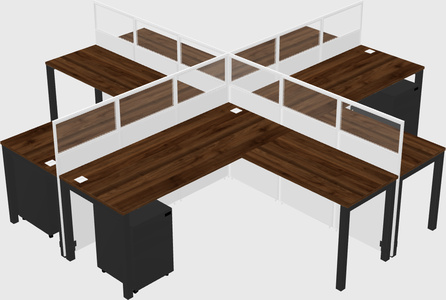 Shared l-shaped cubicles