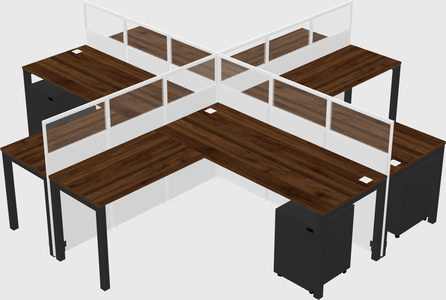 Shared l-shaped cubicles