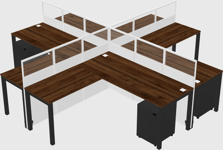 Shared l-shaped cubicles