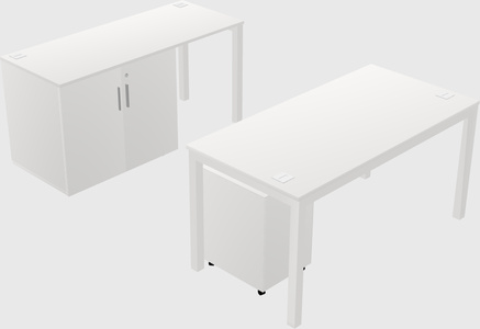 Parallel desk + cabinet