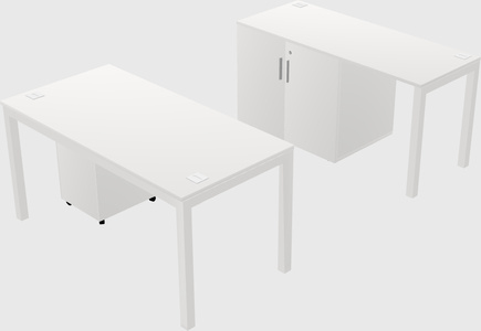 Parallel desk + cabinet