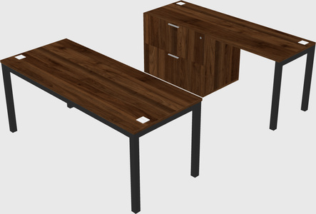 Parallel desk + file cabinet