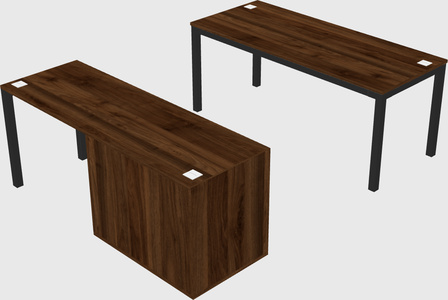 Parallel desk + file cabinet