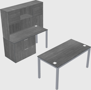 Parallel desk + file cabinet