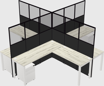 Shared l-shaped cubicles