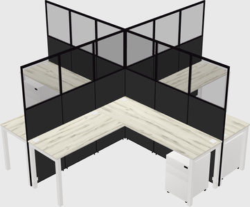 Shared l-shaped cubicles