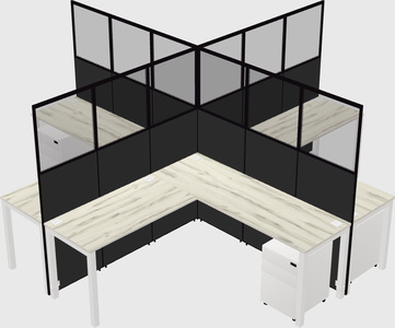 Shared l-shaped cubicles