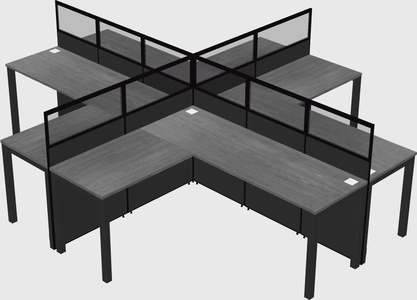 Shared l-shaped cubicles