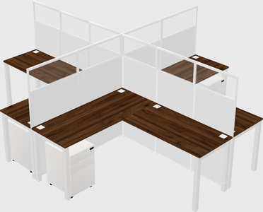 Shared l-shaped cubicles