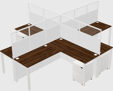 Shared l-shaped cubicles