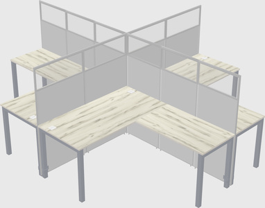 Shared l-shaped cubicles