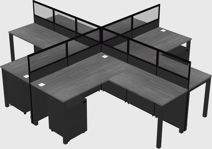 Shared l-shaped cubicles