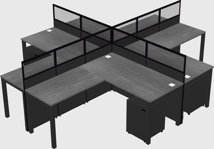 Shared l-shaped cubicles