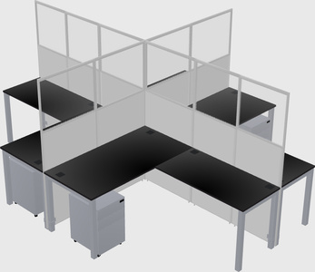 Shared l-shaped cubicles