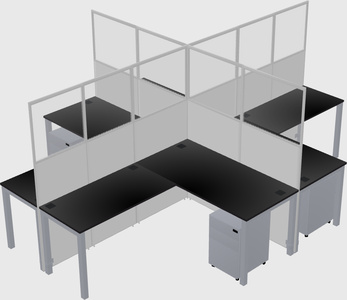Shared l-shaped cubicles