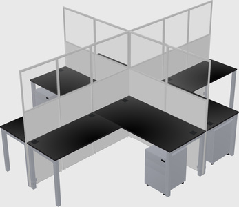 Shared l-shaped cubicles