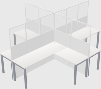 Shared l-shaped cubicles