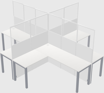 Shared l-shaped cubicles