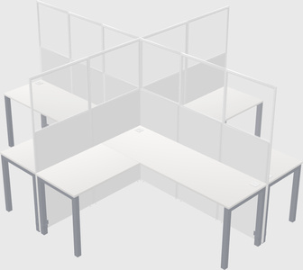 Shared l-shaped cubicles