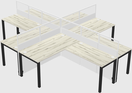 Shared l-shaped cubicles