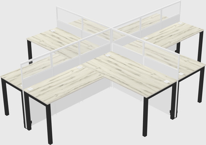 Shared l-shaped cubicles