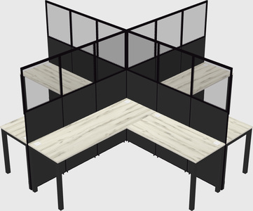 Shared l-shaped cubicles