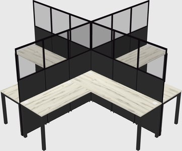 Shared l-shaped cubicles