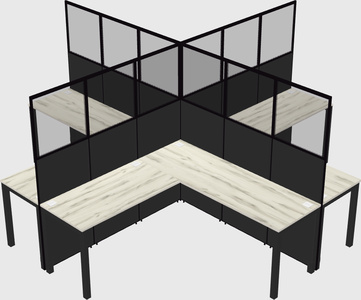 Shared l-shaped cubicles