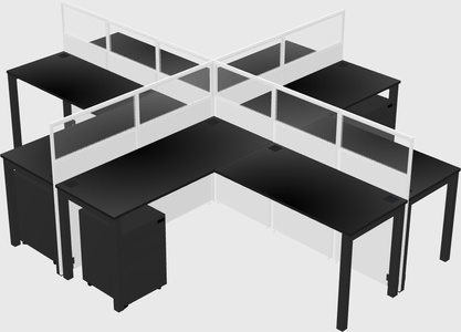Shared l-shaped cubicles