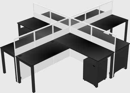 Shared l-shaped cubicles