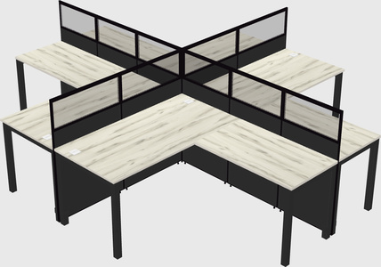 Shared l-shaped cubicles