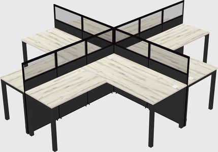 Shared l-shaped cubicles