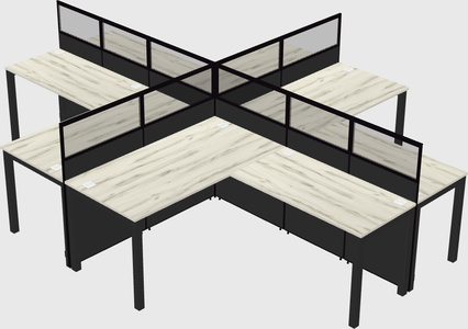 Shared l-shaped cubicles