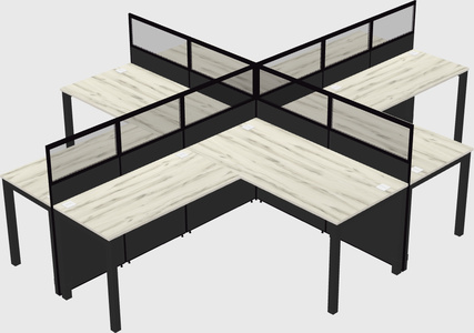 Shared l-shaped cubicles