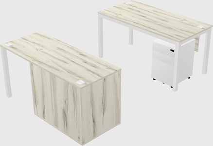 Parallel desk + cabinet
