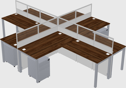 Shared l-shaped cubicles