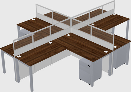 Shared l-shaped cubicles