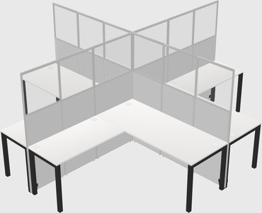 Shared l-shaped cubicles