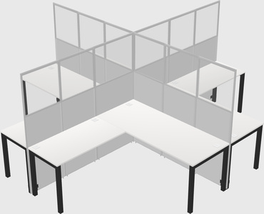 Shared l-shaped cubicles
