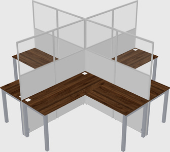 Shared l-shaped cubicles