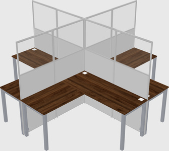 Shared l-shaped cubicles