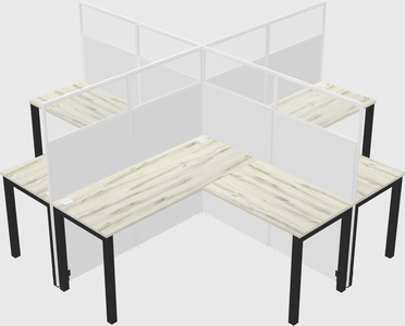 Shared l-shaped cubicles