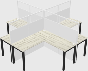 Shared l-shaped cubicles