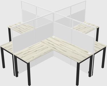 Shared l-shaped cubicles